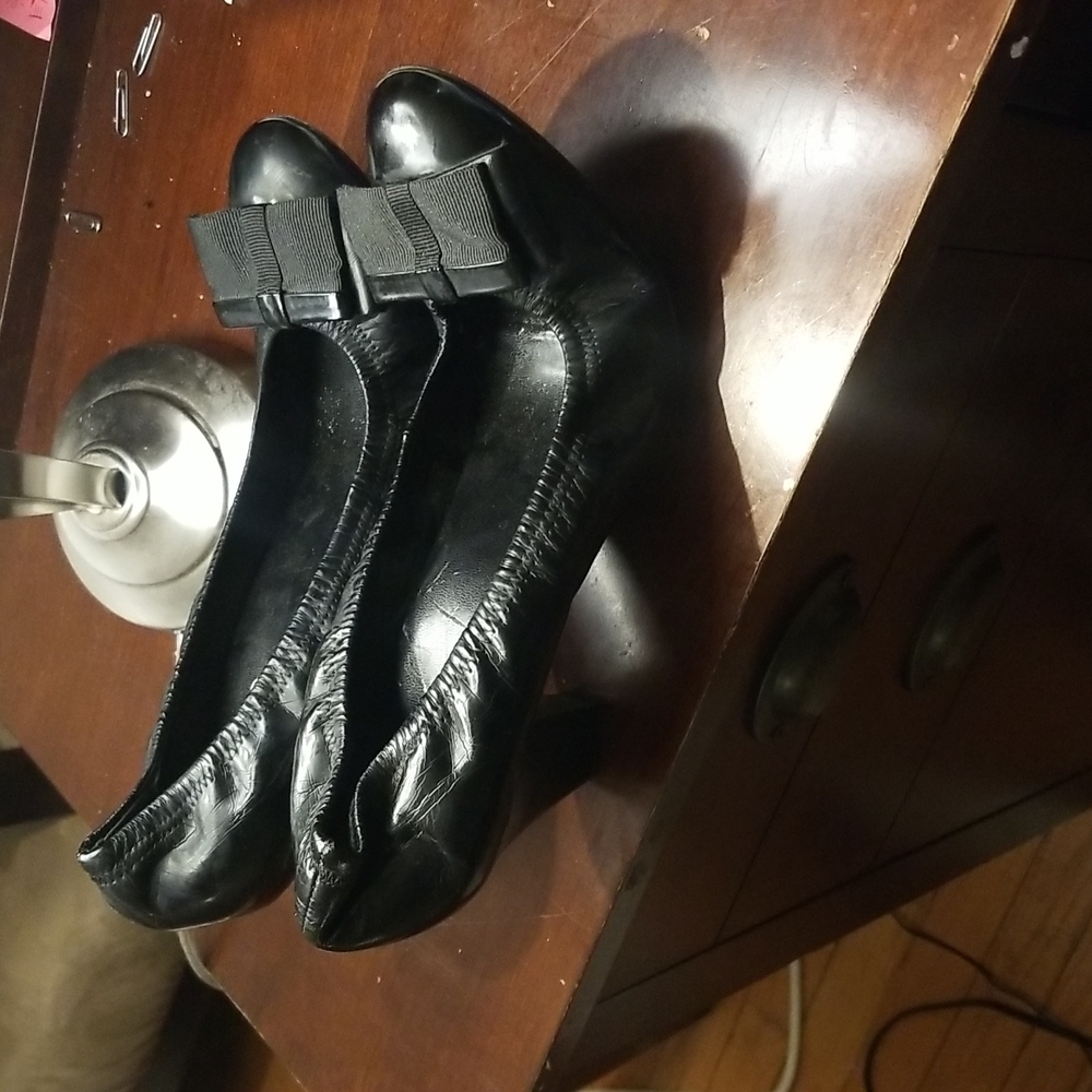 Womens Franco Sarto bowtie black pumps size 11
